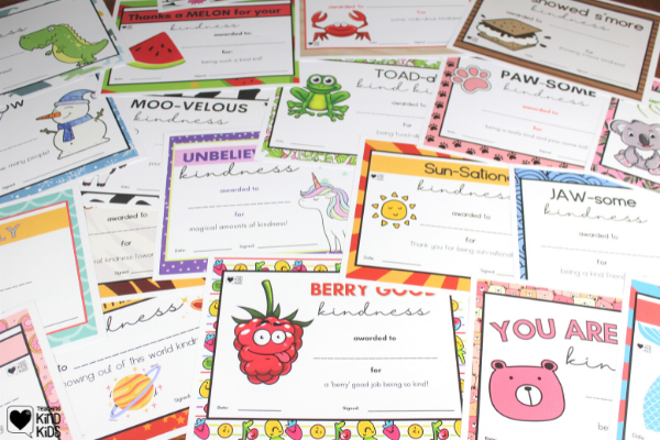 Use these Kindness Certificates to encourage kindness with positive reinforcement to encourage more kindness.