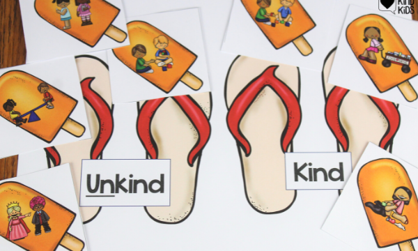 Use this popsicle themed social emotional learning game to help kids understand what is kind and what is not kind.