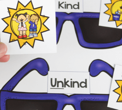Use this summer themed game suns kind or unkind sort to help kids learn sel and character eeducation in the summer.