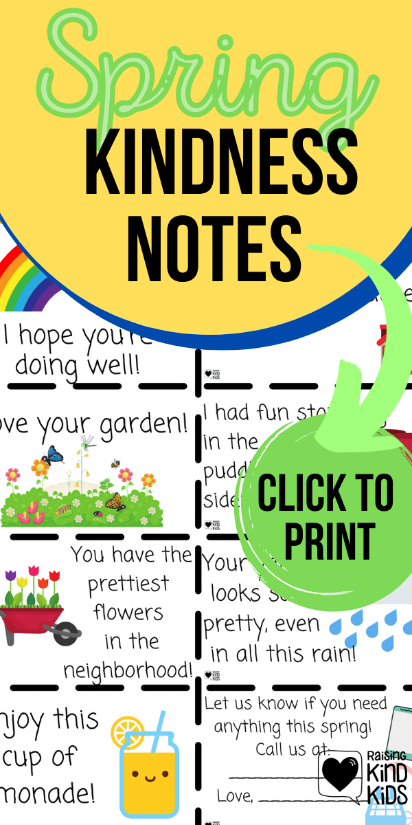 Use these spring kindness notes to spread cheer and a little kindness this spring to friends and neighbors.