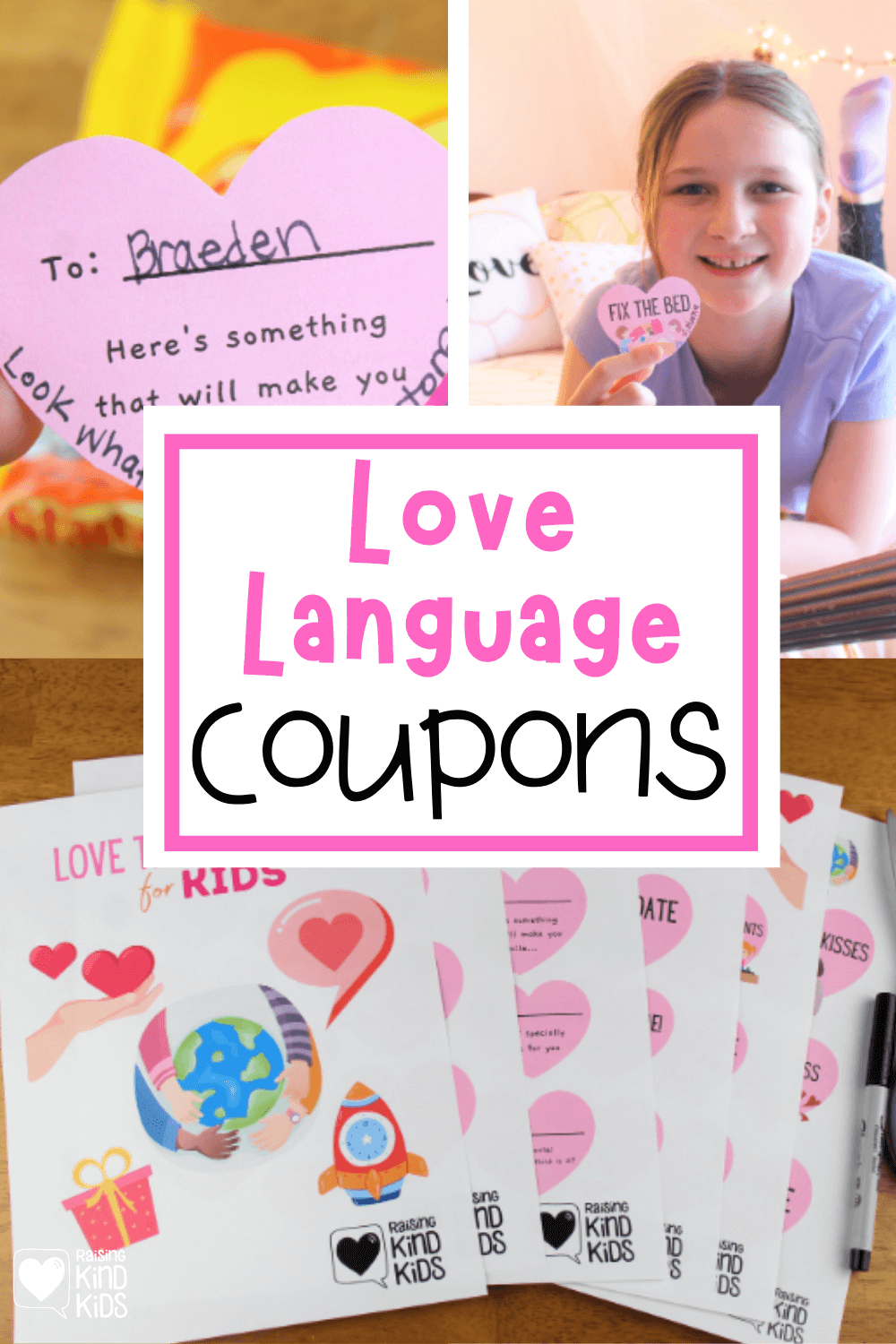 Use these Love Language Coupons for each Love Language to connect with your kids in meaningful ways.