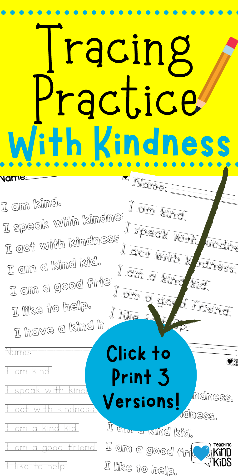 Use these kindness tracing sheets perfect for alphabet formation and letter formation and focus on sel and character education.