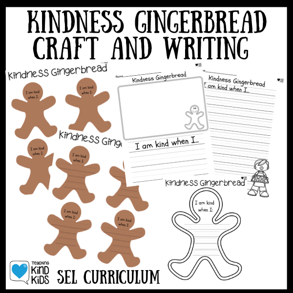 Gingerbread craft and write social emotional learning activity perfect for winter sel. 