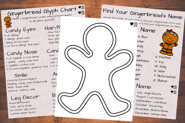 Use this fun and free glyph gingerbread activity to have fun during December or at holiday winter parties