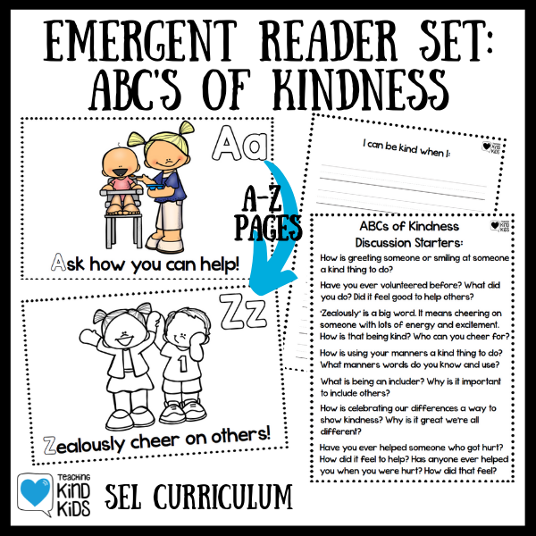 Use this ABCs of Kindness Emergent Reader to learn different ways to be kind from A to Z. Kindness, literacy and alphabet recognition, all together!