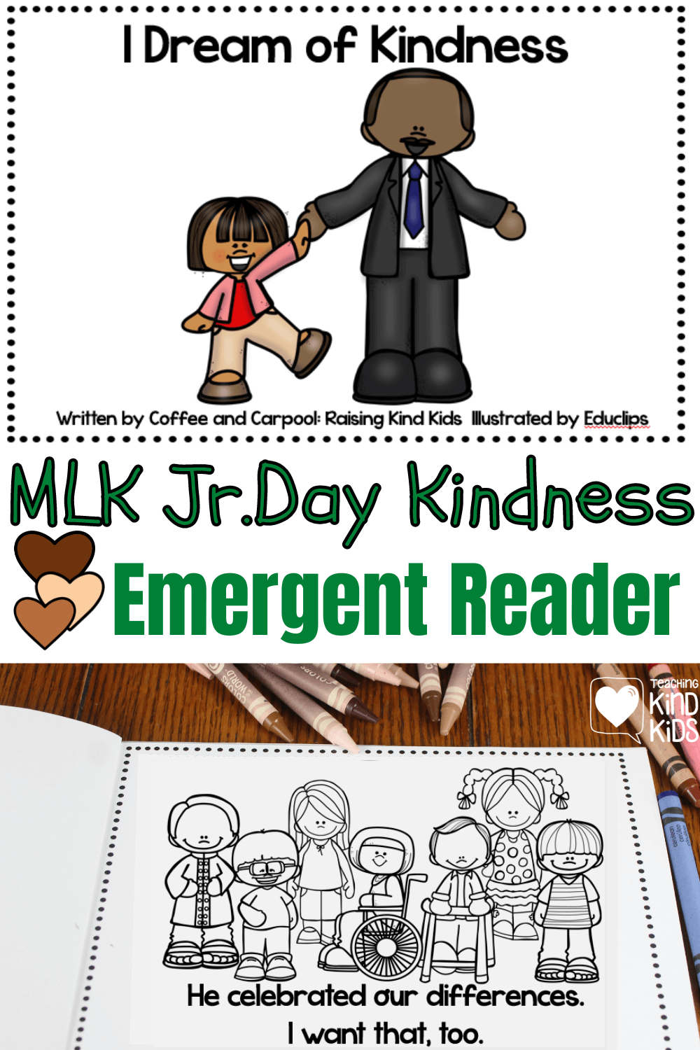 Use this Martin Luther King Jr. Day kindness emergent reader set is a fun way to learn about MLK Jr. Day and his I have a dream speech. 