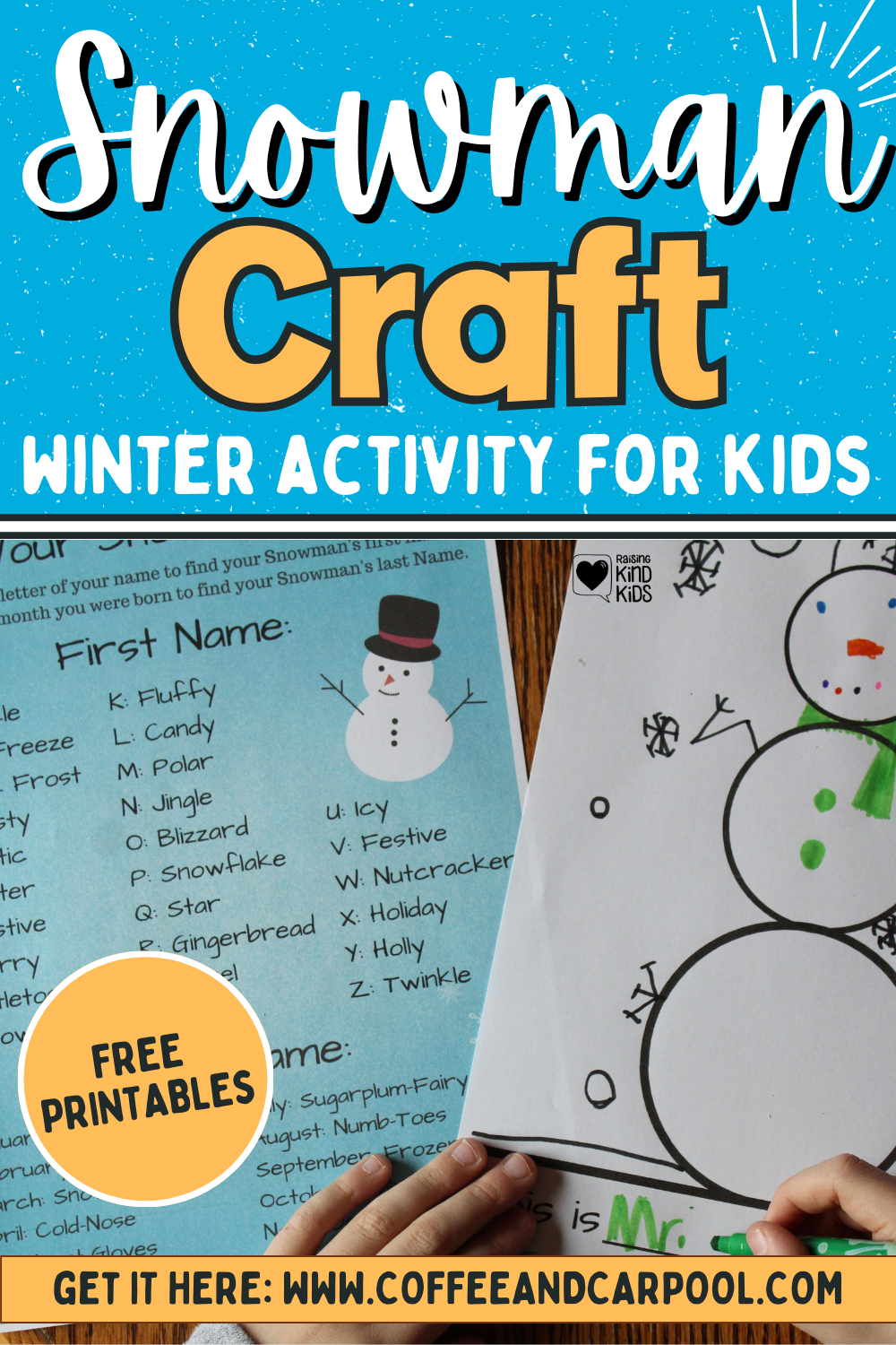 Snowman Glyph Art Project that's perfect for winter class parties, classroom projects and homeschool projects. This is a follow directions art project with free printables. www.coffeeandcarpool.com #freeprintables #followdirections #snowmanart #winterholidaypartyideas #classroomideas