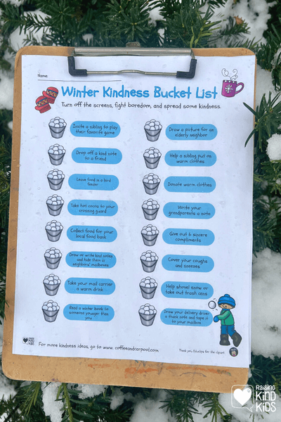 Use this Winter Kindness Bucket List to intentionally practice being kind during the winter months.