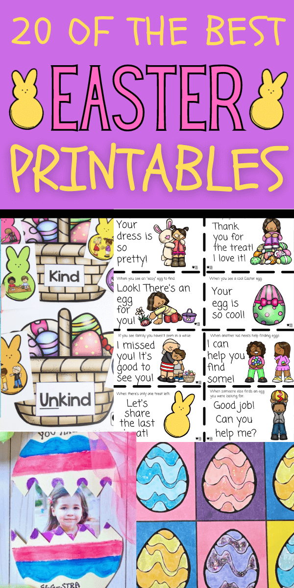 20 of the best Easter printables for families to do together. These are also great additions to classrooms.