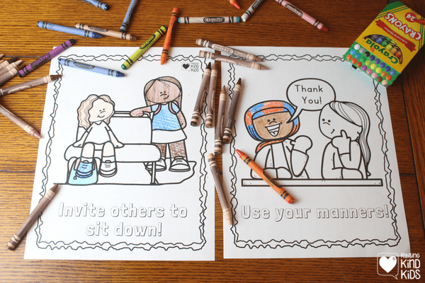 Use these acts of kindness coloring sheets for kids as boredom busters or as kindness posters. 