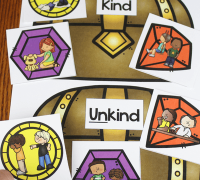 Use this pirate treasure kindness sort game to teach social emotional learning in a fun, hands-on way. 