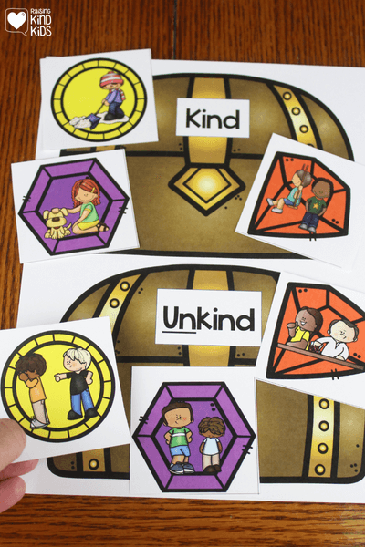 Use this pirate treasure kindness sort game to teach social emotional learning in a fun, hands-on way. 