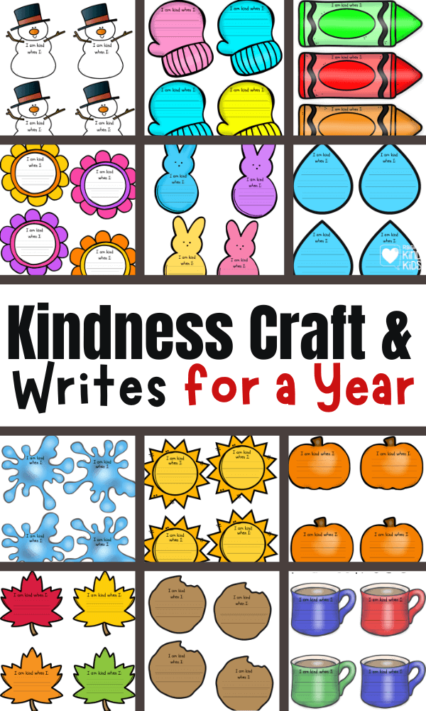 Use this year long Kindness Craft and Write Bundle to tie in reading, writing, holidays and social emotional skills each month