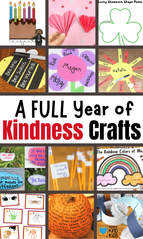Use this list of 12 kindness crafts you can use throughout the year to tie social emotional learning to each holiday. 