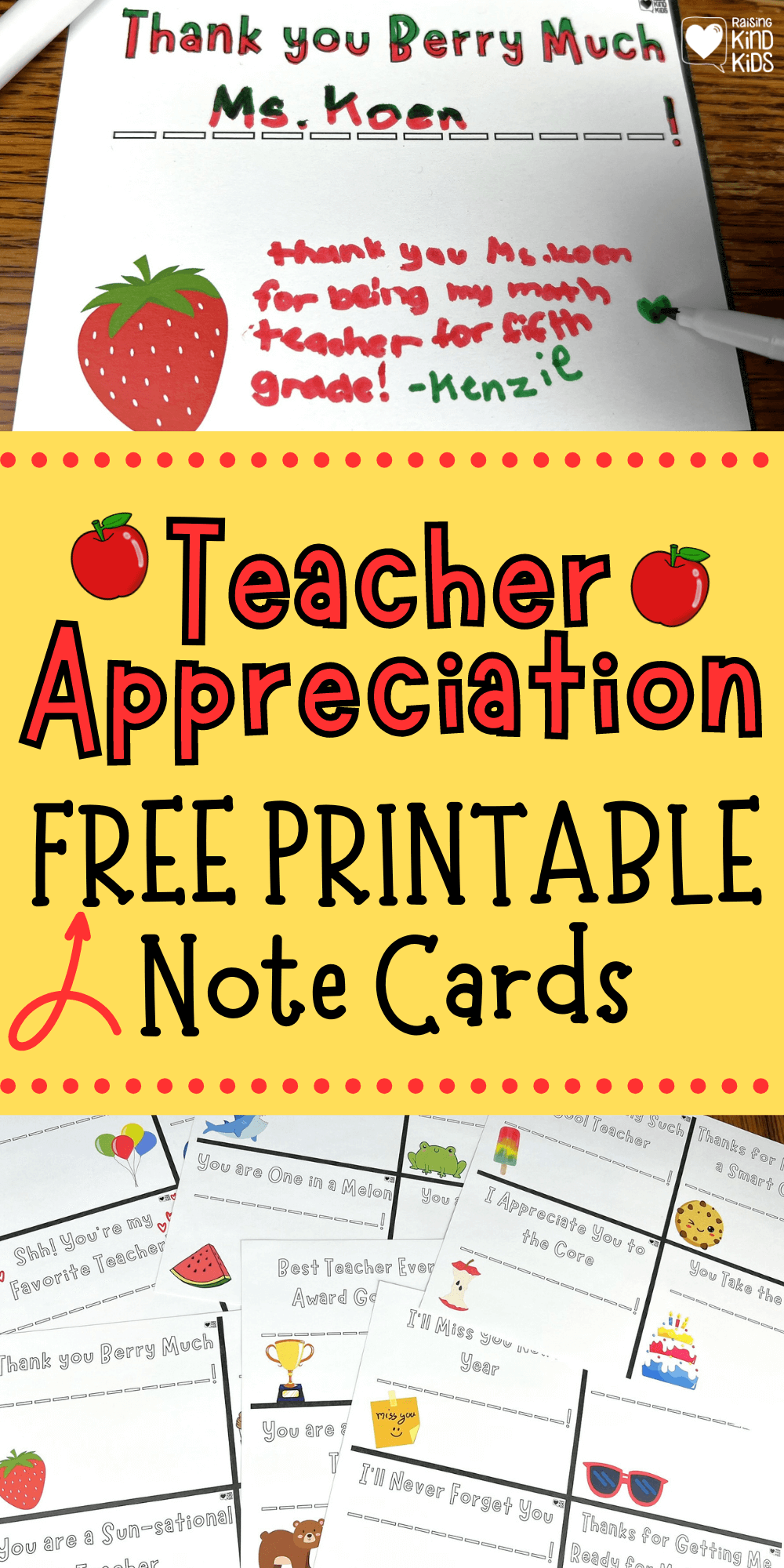 Use this thank a teacher gram for teacher appreciation to focus on kindness and gratitude. They can be used in May, or as an end of the school year teacher gift, or any time of the year to thank a teacher! 