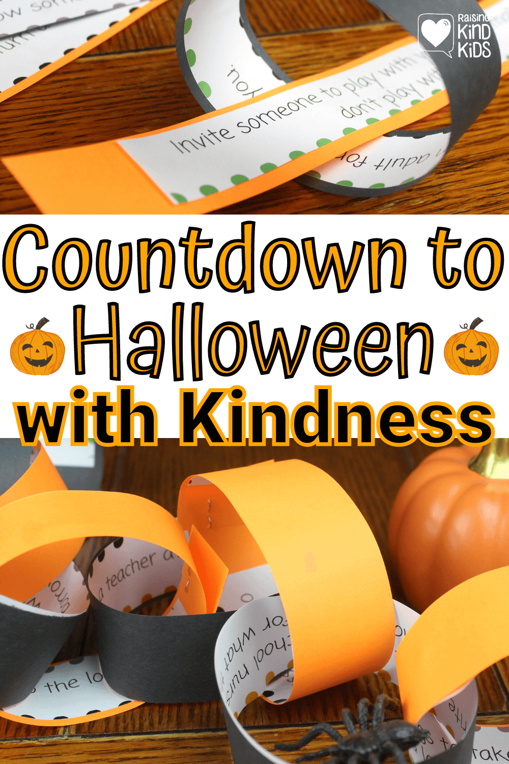 Countdown to Halloween and focus on kindness at the same time by using this Kindness Countdown to Halloween Paper Chain. 