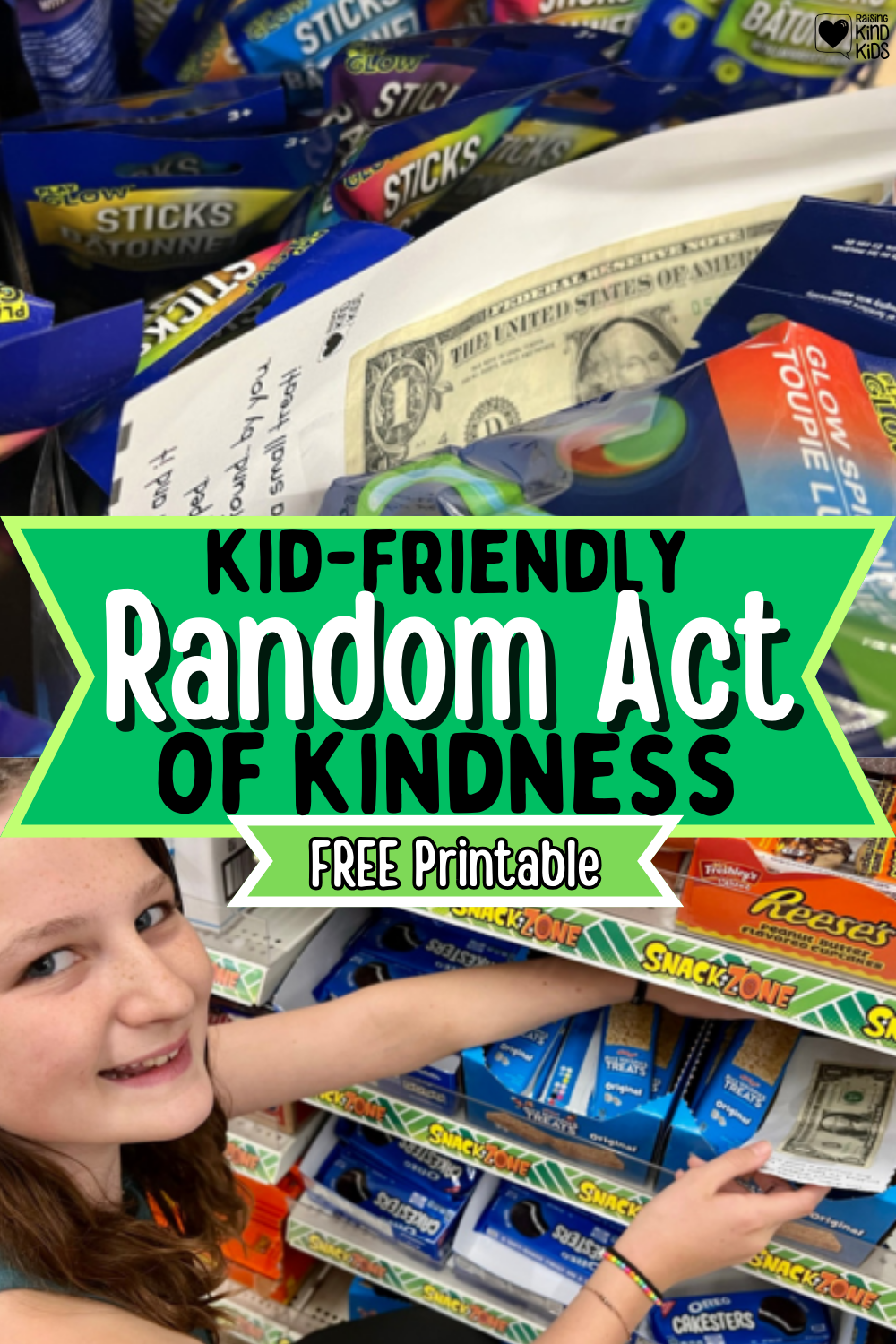 Use this hide a dollar random act of kindness for kids that only costs one dollar to spread kindness.