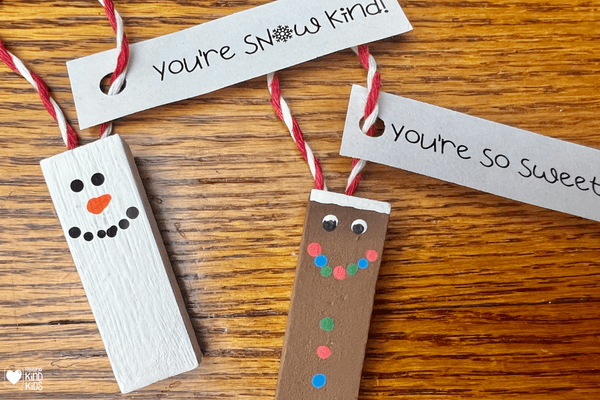 Make these Kindness Christmas ornament craft kids can make this December and give them away to others as a diy Christmas gift.