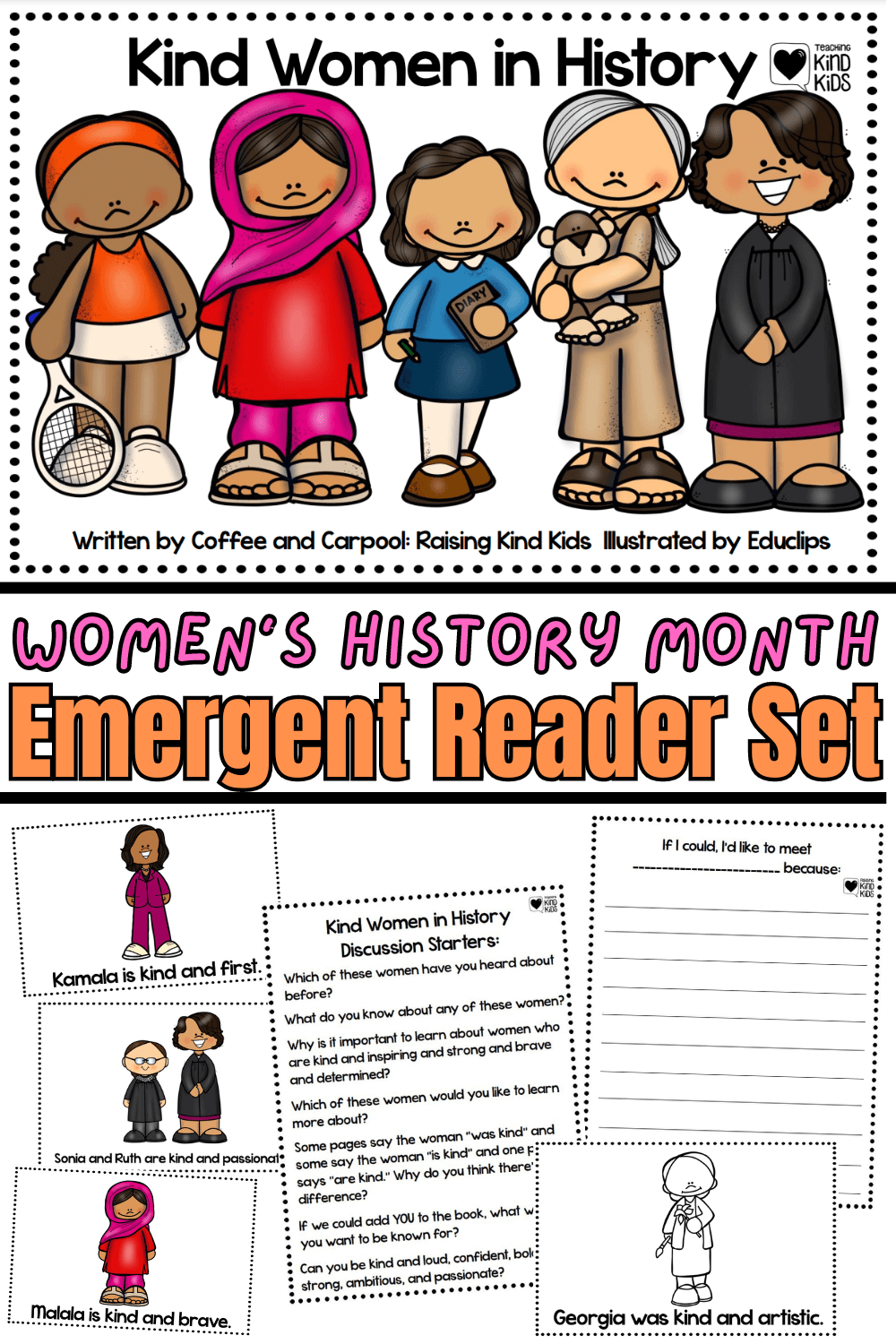 Use this Women's History Emergent Reader to focus on and learn about amazing women during Women's History Month in March. 